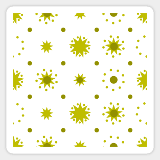 Suns and Dots Yellow Green on White Repeat 5748 Sticker